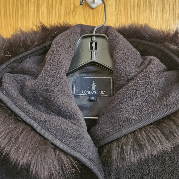 London Fog Black Coat/Hood SZ: 10P - Picture 4 of 10